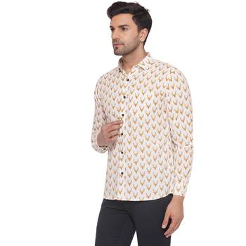 sanganeri printed shirt for men (white) 3