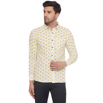 sanganeri printed shirt for men (white) 1