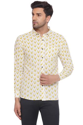 Veera paridhaan sanganeri printed shirt for men (white)