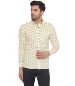 sanganeri printed shirt for men (white)