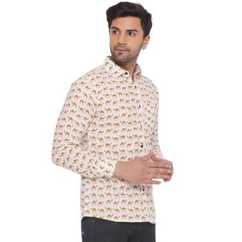 sanganeri printed shirt for men (white) 2