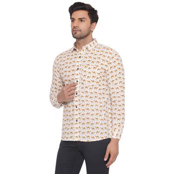 sanganeri printed shirt for men (white) 3