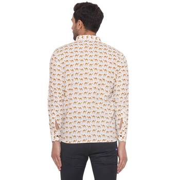 sanganeri printed shirt for men (white) 4