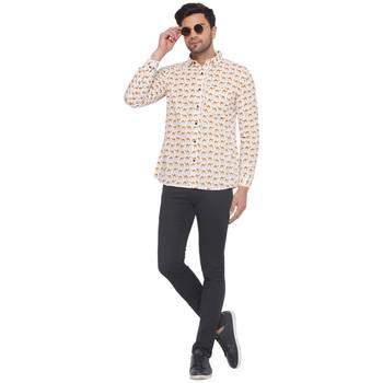 sanganeri printed shirt for men (white) 5