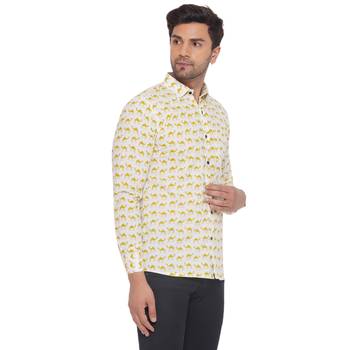 sanganeri printed shirt for men (white) 2
