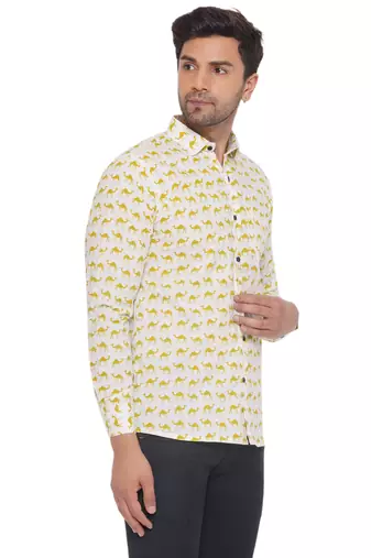 sanganeri printed shirt for men (white)