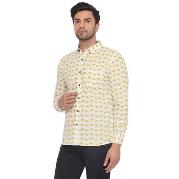 sanganeri printed shirt for men (white) 3