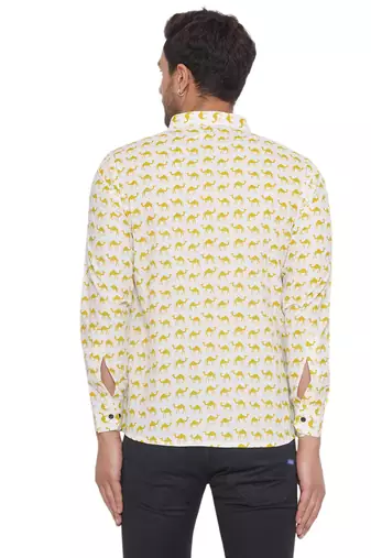 sanganeri printed shirt for men (white)