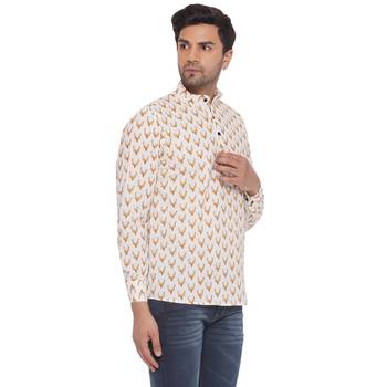 sanganeri printed shirt for men (white) 2