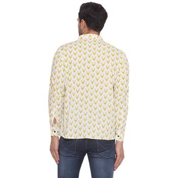 sanganeri printed shirt for men (white) 4