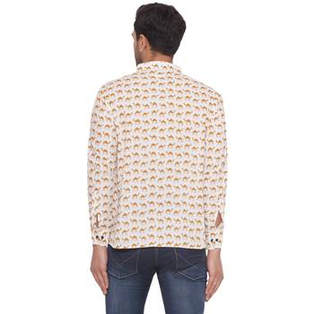 sanganeri printed short kurta for men (white) 4