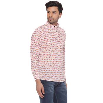 Veera paridhaan sanganeri printed short kurta for men (white) 2