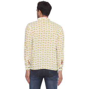 sanganeri printed short kurta for men (white) 4