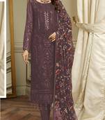 Coco color embroideried faux georgette semi stitched salwar suit