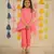 Pink block printed high-low kurta set.