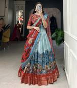 Dola Silk With Kalamkari Print Lehenga Choli For Women 
