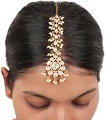 Moissanite polki maangtika