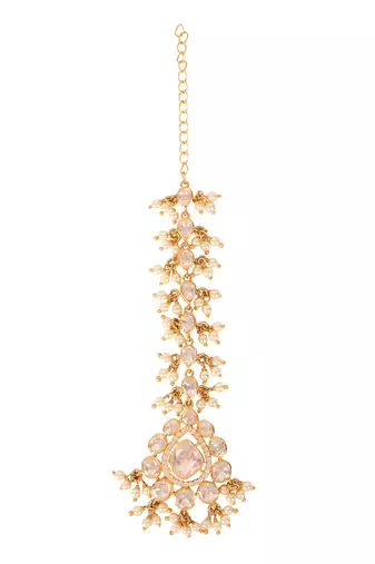 Moissanite polki maangtika
