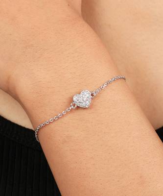 Silver Plated Heart embellished Bracelet 1