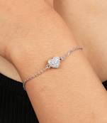 Silver Plated Heart embellished Bracelet