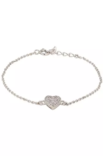 Silver Plated Heart embellished Bracelet