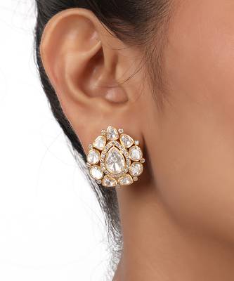 Moissanite polki earrings 1