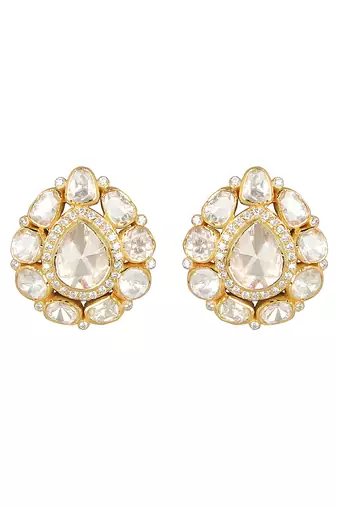 Moissanite polki earrings