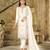 White color embroideried faux georgette semi stitched salwar suit