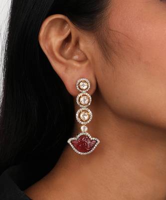 Moissanite polki earrings 1
