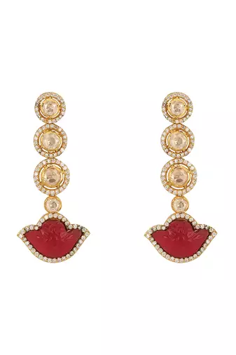 Moissanite polki earrings