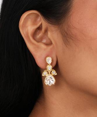 Moissanite polki earrings 1