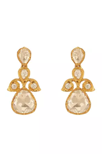 Moissanite polki earrings