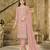 Peach color embroideried faux georgette semi stitched salwar suit