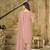 Peach color embroideried faux georgette semi stitched salwar suit
