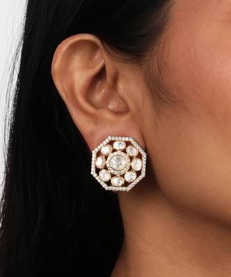 Moissanite polki earrings 1
