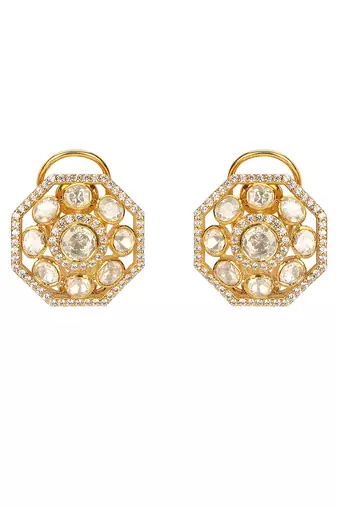 Moissanite polki earrings