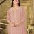 Peach color embroideried faux georgette semi stitched salwar suit