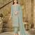 Mint color embroideried faux georgette semi stitched salwar suit