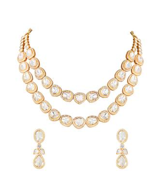 Moissanite polki necklace set 1