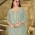 Mint color embroideried faux georgette semi stitched salwar suit