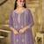 Lavender  color embroideried faux georgette semi stitched salwar suit
