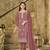 Gajari color embroideried faux georgette semi stitched salwar suit