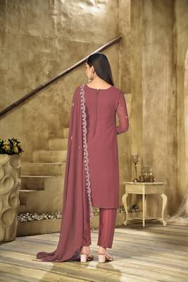Gajari embroidered faux georgette salwar suit 3