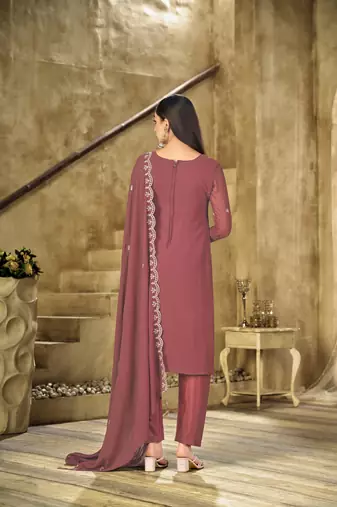 Gajari embroidered faux georgette salwar suit