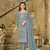 Light teal color embroideried faux georgette semi stitched salwar suit