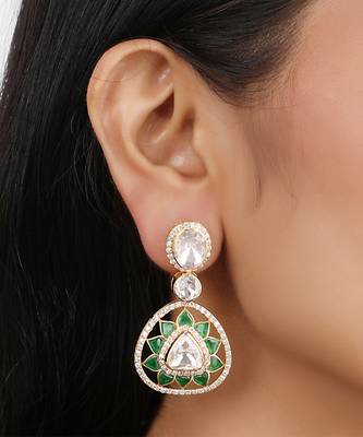 Moissanite polki earrings 1