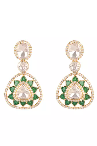 Moissanite polki earrings