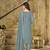 Light teal color embroideried faux georgette semi stitched salwar suit