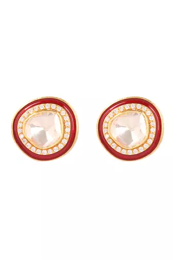 Moissanite polki earrings