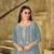 Light teal color embroideried faux georgette semi stitched salwar suit